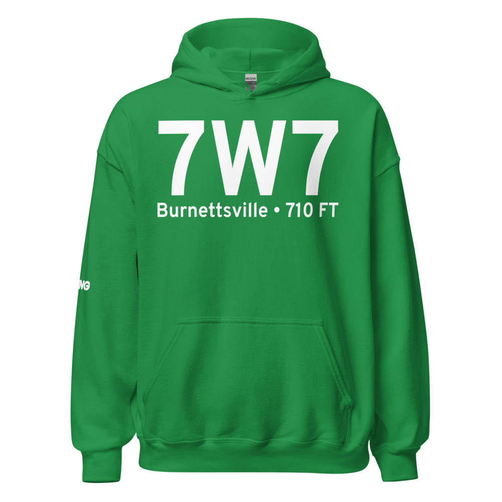 Burnettsville (7W7) Airport Hoodie Sweatshirt 