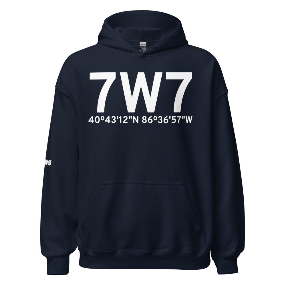 Burnettsville (7W7) Airport Hoodie Sweatshirt 