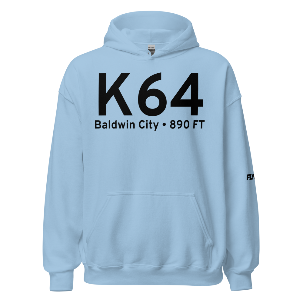 Baldwin City (K64) Airport Hoodie Sweatshirt 