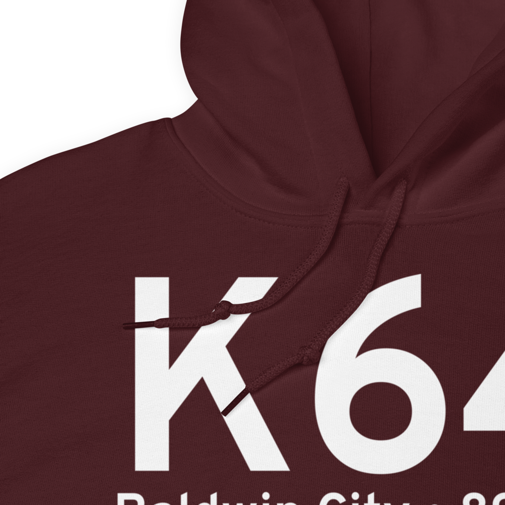 Baldwin City (K64) Airport Hoodie Sweatshirt 