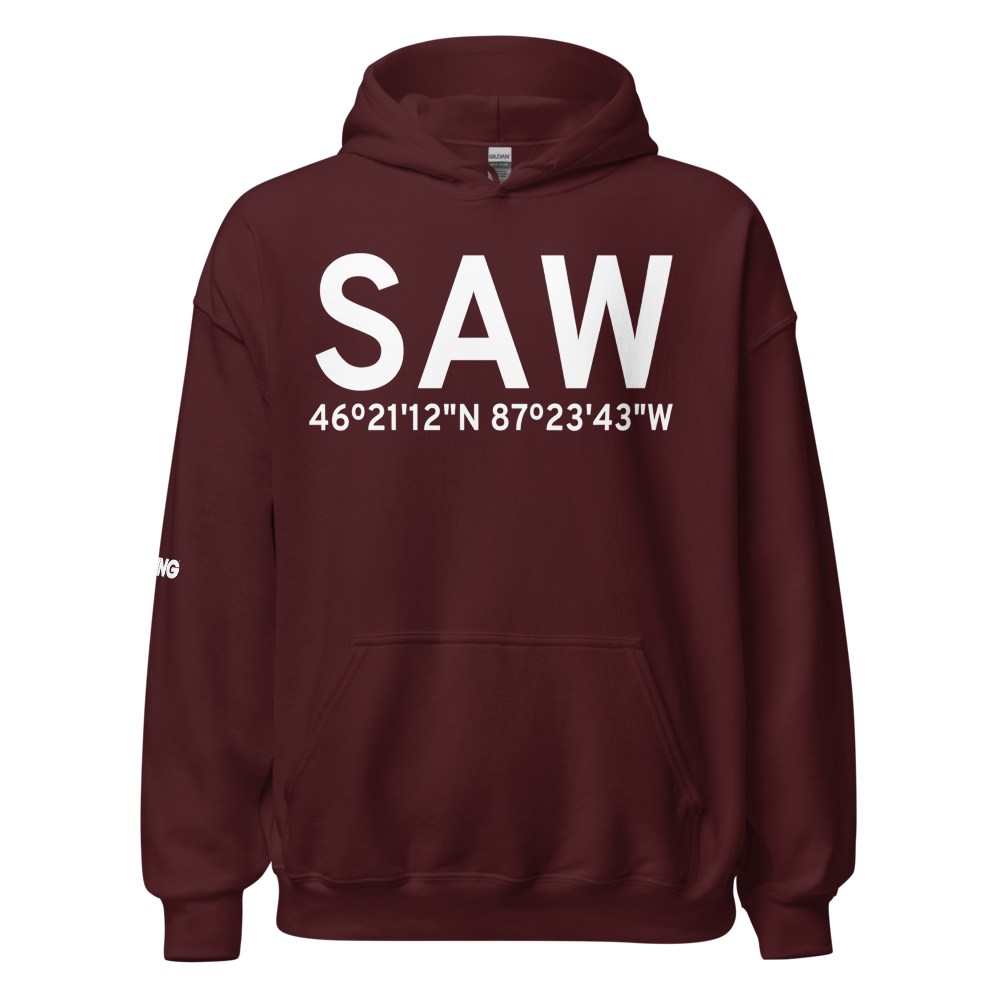 Marquette (KSAW) Airport Hoodie Sweatshirt 