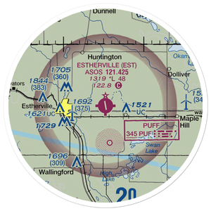 Estherville Municipal Airport (EST) VFR Sectional Sticker (20 mile)