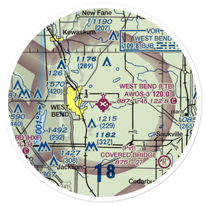 West Bend Municipal Airport (ETB) VFR Sectional Sticker (20 mile)