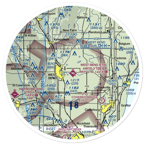 West Bend Municipal Airport (ETB) VFR Sectional Sticker (30 mile)