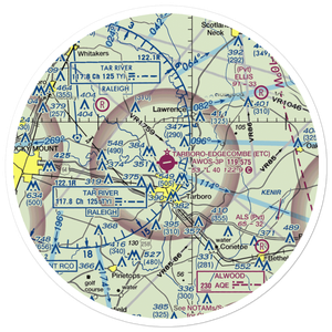 Tarboro Edgecombe Airport (ETC) VFR Sectional Sticker (30 mile)