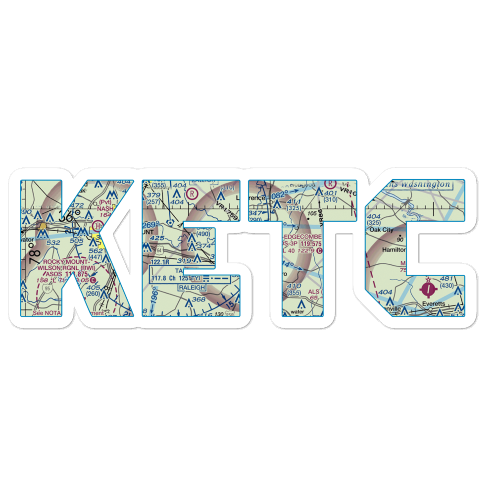 Tarboro Edgecombe Airport (ETC) VFR Sectional Sticker 