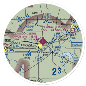 Eastland Municipal Airport (ETN) VFR Sectional Sticker (20 mile)