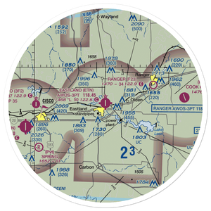 Eastland Municipal Airport (ETN) VFR Sectional Sticker (30 mile)