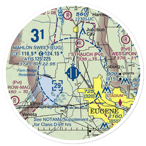 Mahlon Sweet Field (EUG) VFR Sectional Sticker (20 mile)