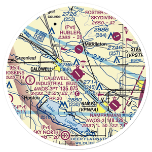 Caldwell Industrial Airport (EUL) VFR Sectional Sticker (20 mile)