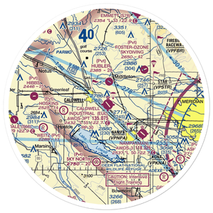 Caldwell Industrial Airport (EUL) VFR Sectional Sticker (30 mile)