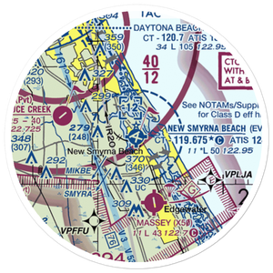 New Smyrna Beach Municipal Airport (EVB) VFR Sectional Sticker (20 mile)