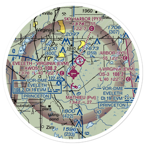 Eveleth Virginia Municipal Airport (EVM) VFR Sectional Sticker (20 mile)