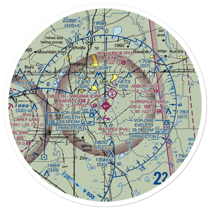 Eveleth Virginia Municipal Airport (EVM) VFR Sectional Sticker (30 mile)