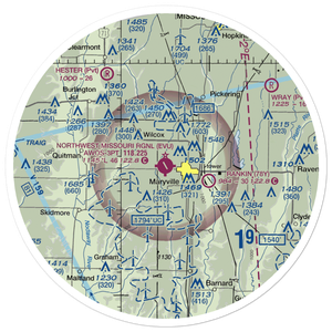 Northwest Missouri Regional Airport (EVU) VFR Sectional Sticker (30 mile)