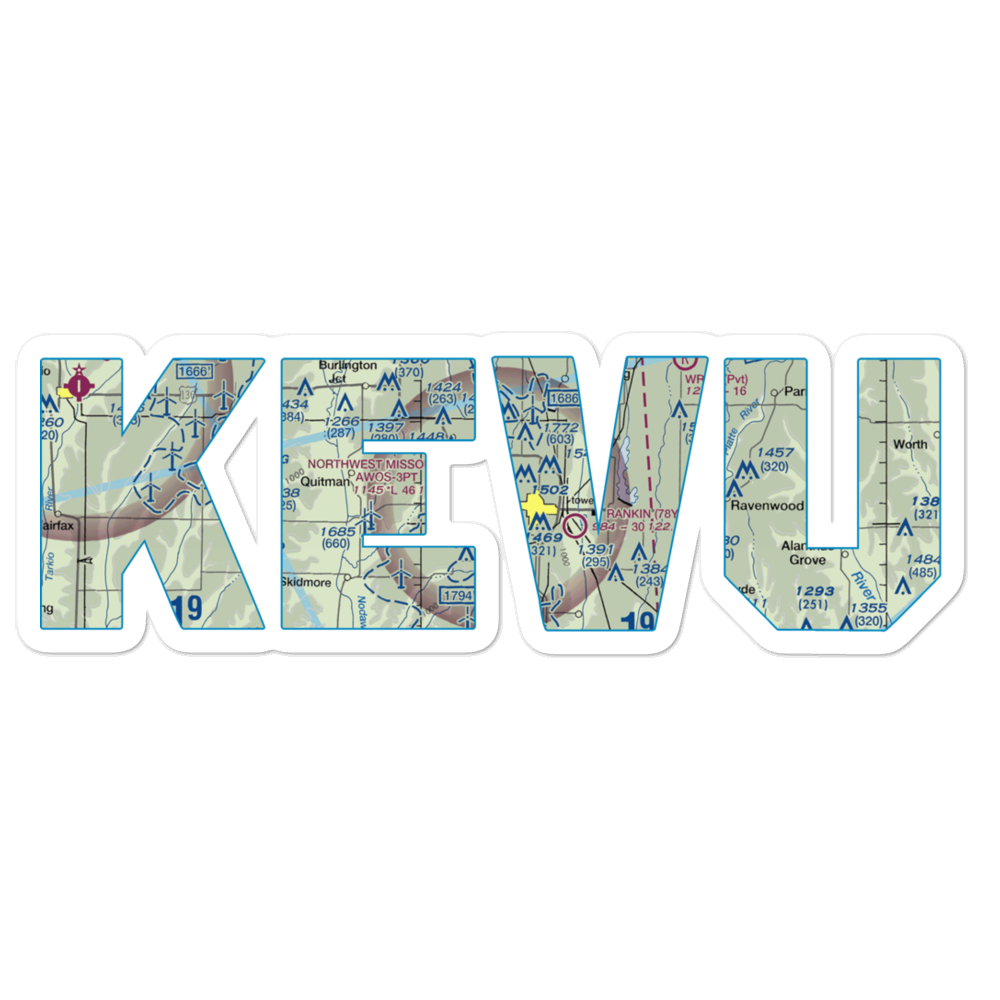 Northwest Missouri Regional Airport (EVU) VFR Sectional Sticker 