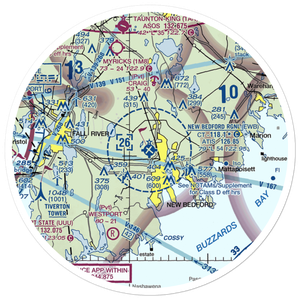 New Bedford Regional Airport (EWB) VFR Sectional Sticker (30 mile)