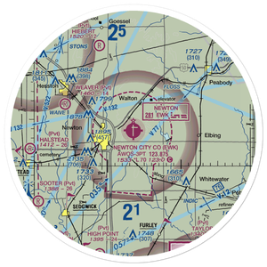 Newton City-County Airport (EWK) VFR Sectional Sticker (30 mile)