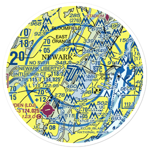 Newark Liberty International Airport (EWR) VFR Sectional Sticker (20 mile)