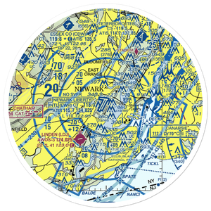 Newark Liberty International Airport (EWR) VFR Sectional Sticker (30 mile)