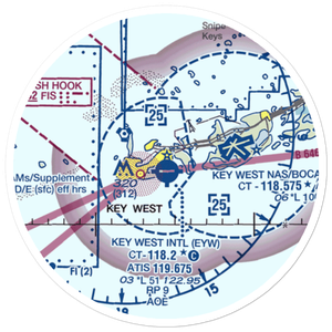 Key West International Airport (EYW) VFR Sectional Sticker (20 mile)