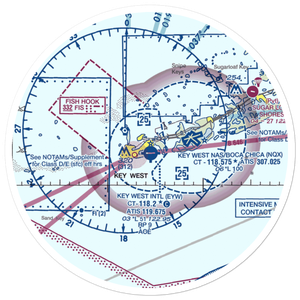 Key West International Airport (EYW) VFR Sectional Sticker (30 mile)