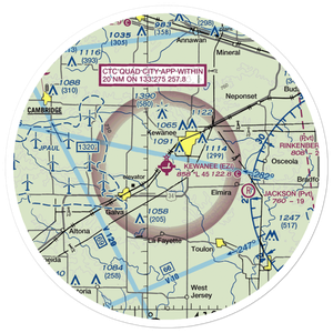 Kewanee Municipal Airport (EZI) VFR Sectional Sticker (30 mile)