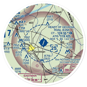 Heart of Georgia Regional Airport (EZM) VFR Sectional Sticker (20 mile)