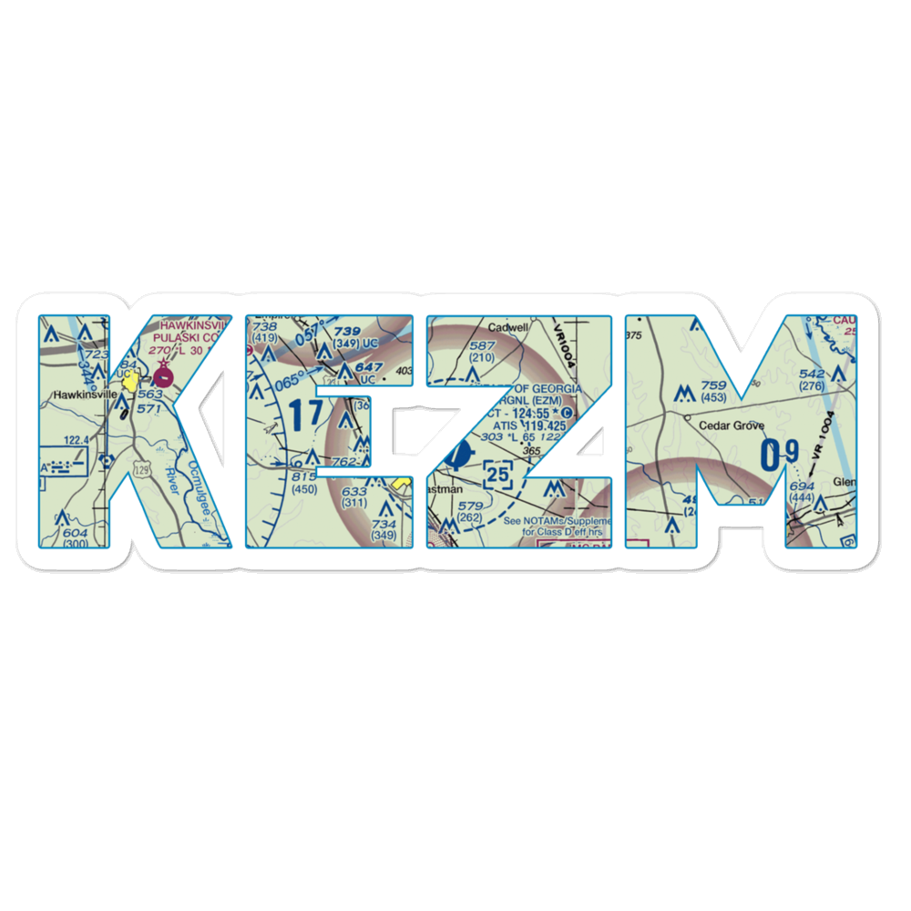 Heart of Georgia Regional Airport (EZM) VFR Sectional Sticker 