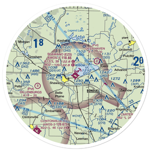 Shawano Municipal Airport (EZS) VFR Sectional Sticker (30 mile)