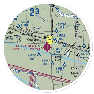 Quanah Municipal Airport (F01) VFR Sectional Sticker (20 mile)
