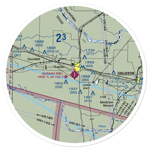 Quanah Municipal Airport (F01) VFR Sectional Sticker (30 mile)