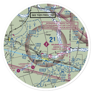 Wilbarger County Airport (F05) VFR Sectional Sticker (30 mile)