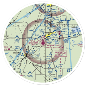 Henryetta Municipal Airport (F10) VFR Sectional Sticker (30 mile)