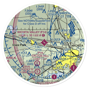 Wichita Valley Airport (F14) VFR Sectional Sticker (20 mile)