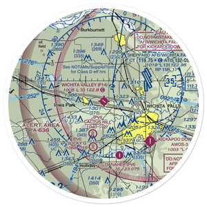 Wichita Valley Airport (F14) VFR Sectional Sticker (30 mile)