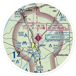 Center Municipal Airport (F17) VFR Sectional Sticker (20 mile)