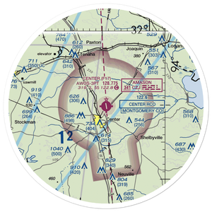 Center Municipal Airport (F17) VFR Sectional Sticker (30 mile)