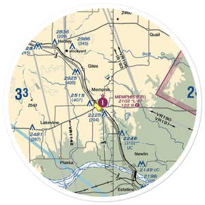 Memphis Municipal Airport (F21) VFR Sectional Sticker (30 mile)