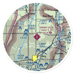 Perry Municipal Airport (F22) VFR Sectional Sticker (20 mile)