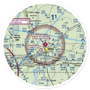 Minden Airport (MNE) VFR Sectional Sticker (30 mile)