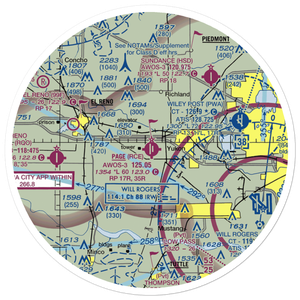 Clarence E Page Municipal Airport (RCE) VFR Sectional Sticker (30 mile)