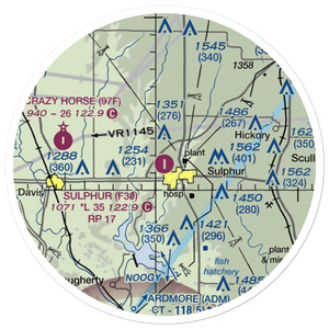 Sulphur Municipal Airport (F30) VFR Sectional Sticker (20 mile)
