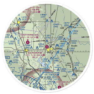 Sulphur Municipal Airport (F30) VFR Sectional Sticker (30 mile)