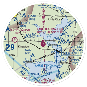 Lake Texoma State Park Airport (F31) VFR Sectional Sticker (20 mile)