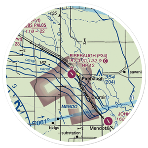 Firebaugh Airport (F34) VFR Sectional Sticker (20 mile)