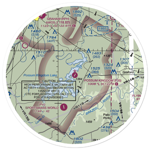 Possum Kingdom Airport (F35) VFR Sectional Sticker (30 mile)