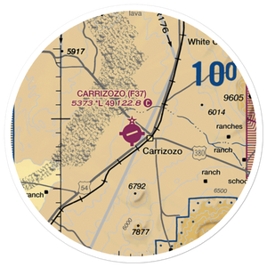 Carrizozo Municipal Airport (F37) VFR Sectional Sticker (20 mile)