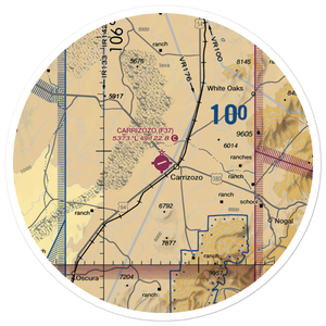 Carrizozo Municipal Airport (F37) VFR Sectional Sticker (30 mile)