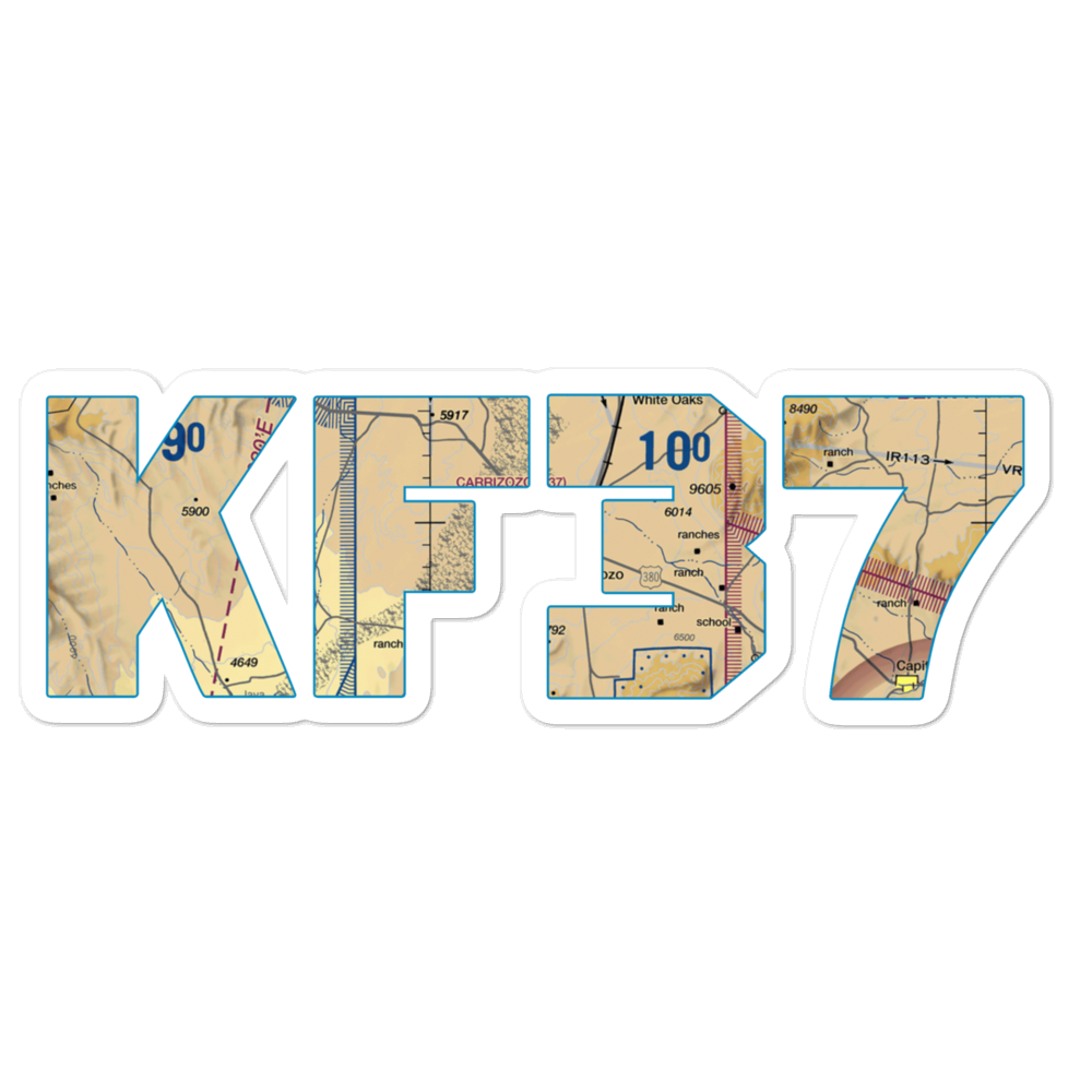 Carrizozo Municipal Airport (F37) VFR Sectional Sticker 